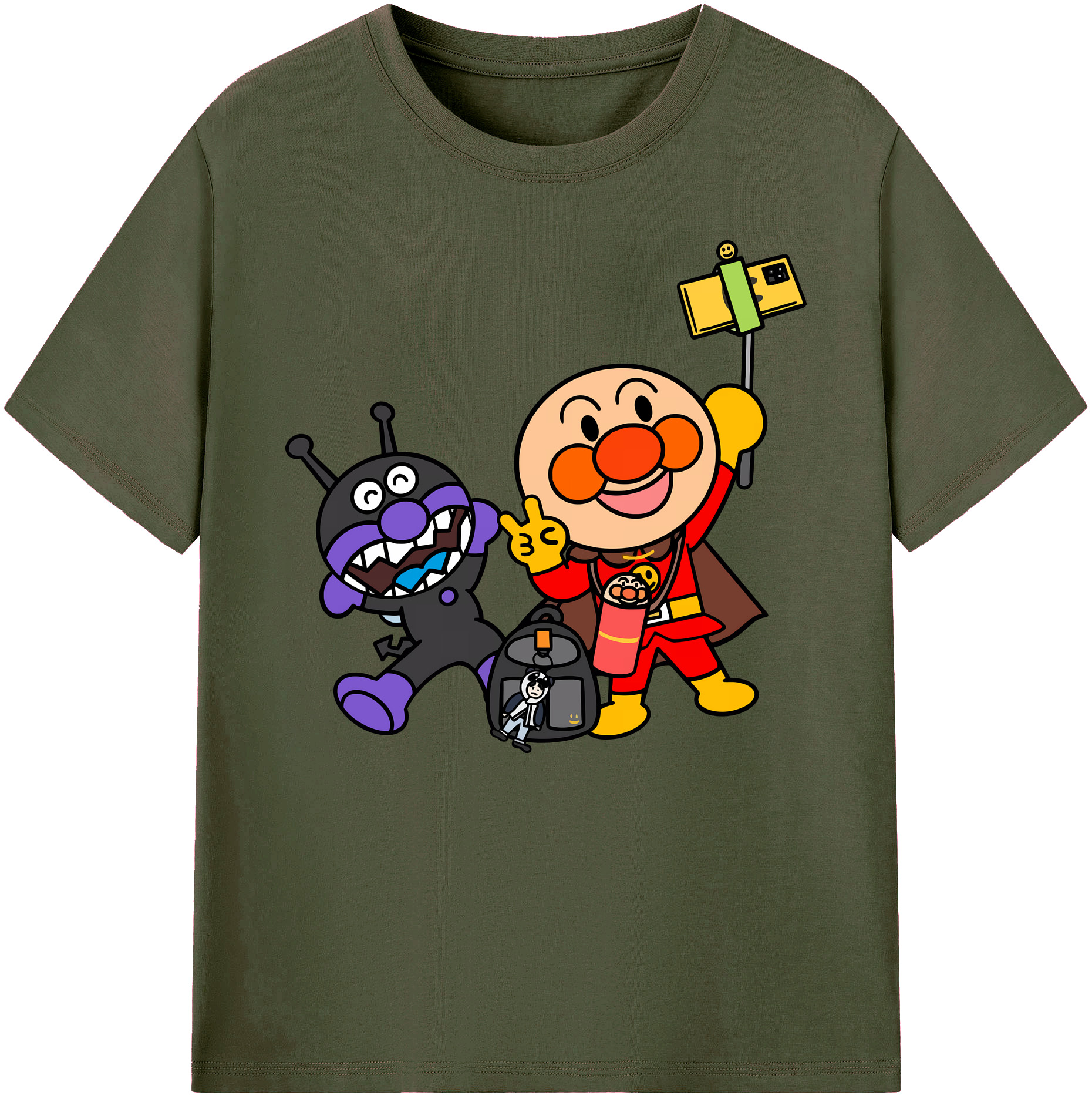 （画像用） アンパンマン Anpanman 綿100％ メンズ半袖Tシャツ｜肌触りやわらか＆通気性